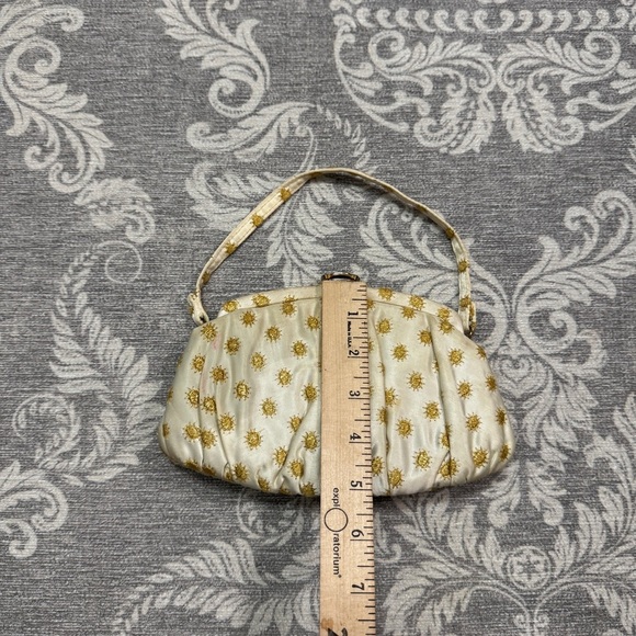 Vintage Garay Cream Floral Embroidered Evening Clutch Handbag for Women OS - Picture 9 of 9